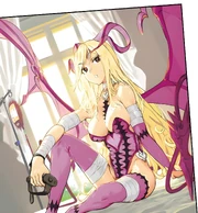 The Bologna Succubus holding a VR game controller.