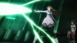 Mugino firing her Meltdowner.