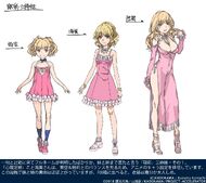 The Gokusai sisters' first character designs from Toaru Majutsu no Index SS: Biohacker Arc by Haimura Kiyotaka (Amazora left, Kaibi middle, Rikuri right (unused))