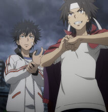 Touma and Gunha join forces in dealing with Mikoto's rampaging powers.