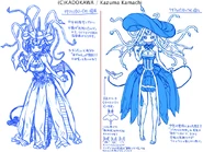 Qliphah Puzzle's early character designs, by Haimura Kiyotaka
