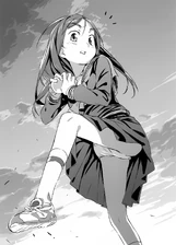 Seiri in her fork ball pitching stance.