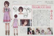 Haruue Erii's character profile for the Railgun S anime from the first BD/DVD booklet.