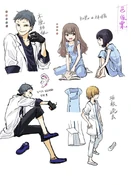Dark Matter manga designs.jpg (96 KB) Design for Yuzuriha Ringo (up-right), alongside Kihara Souji (left), Ryuugou Tomoka (up-center), and Kakine Teitoku (bottom-right)