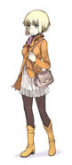 Orsola in casual attire as drawn by Haimura Kiyotaka.