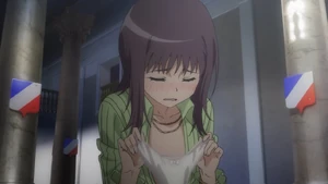 Itsuwa embarrassed in using panties for her ritual.