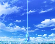 Academy City at the time of the completion of Space Elevator Endymion from the Toaru Majutsu no Index Movie: Miracle of Endymion.