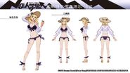 Character design of Esther in swimsuit from the Toaru Kagaku no Accelerator collaboration with the MOBA mobile game Extraordinary Ones.