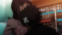 Touma knock onto Itsuwa's breast