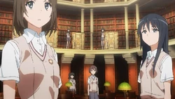 Shokuhou controlling all students in the library