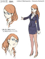 A full body look of the final character design by Haimura Kiyotaka.