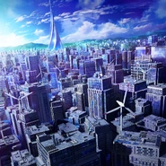 Academy City and Endymion, from the movie poster.