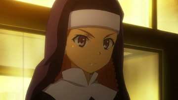 Anime girls, anime, closed eyes, nuns, dark hair, on the floor