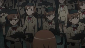 The Misaka clones powerless at rejecting Last Order's commands.