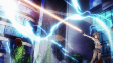 Mikoto using her Railgun (RailgunT)