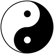 The Taijitu ("Diagram of Ultimate Power") illustrating the yin and yang, concepts predominant in Taoism and its most famous symbol.