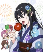 Seike in a summer yukata, as drawn by Tachitsu Teto.