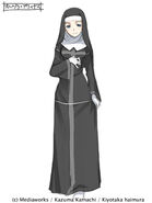 Character design by Haimura Kiyotaka of Orsola in her Roman Catholic Church habit for Volume 7.