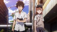 Misaka 10032 accompanies Touma.