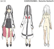 Kuriba Ryouko's character design (part 3) by Haimura Kiyotaka.