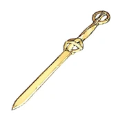The High Priest's golden sword as it appears on Shinyaku Toaru Majutsu no Index Volume 13's back cover.