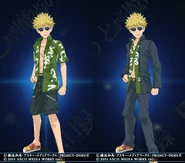 Tsuchimikado Motoharu costume A (left) & B (right)