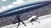 Annerose tried to attack after anticipating Mundane's speed.