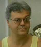 One of Wilusz's many odd facial expressions because of his glass eye