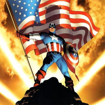 Captain-america-flag art-print