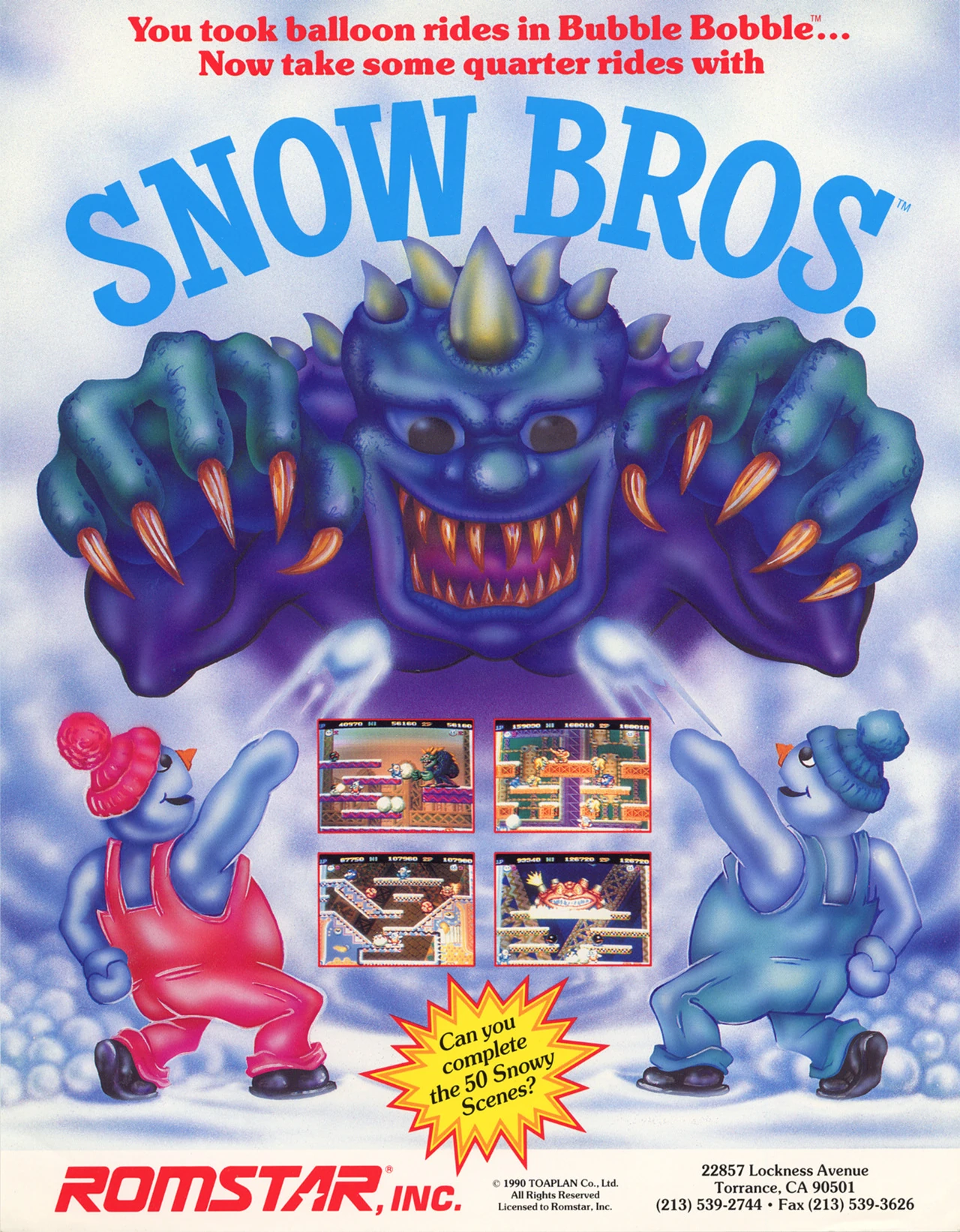 スノーブラザーズ Snow Bros. Nick & Tom with Box and Manual Sega Mega Drive