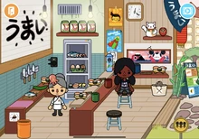 Screenshot of the Sushi Restaurant in the Food Court