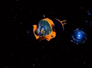 The Rapmaster Rocketship in space (ToeJam & Earl III: Mission to Earth)
