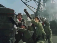 Some Red Muffler members attack Hurricane Robot with M1 carbine and M20 bazooka