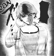 Kaneki es amenazado por un ghoul.