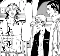 Mitsuya and Hakkai prepare to face Taiju (manga)