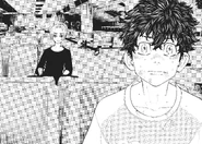 Mikey behind Takemichi