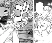 Kakucho punches Haruchiyo (manga)