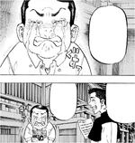 Pah-chin cries at Peh-yan's letter (manga)