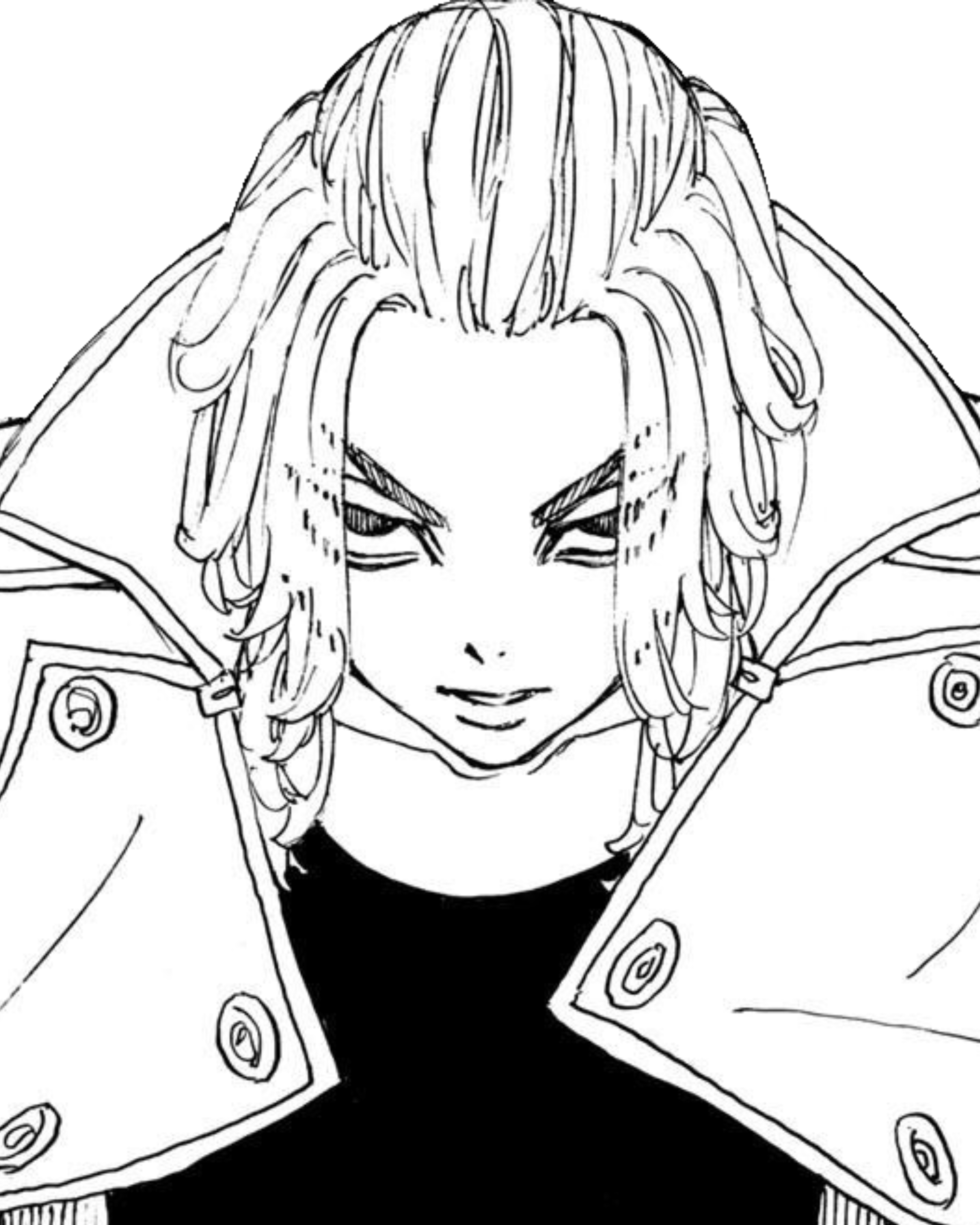 Manga panel, black and white, undercut, hair back, blonde