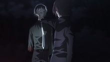 Kanae holding Haise anime