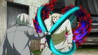 Yamori using his kagune to block Kureo's quinque