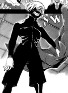 Kaneki con la tuta da combattimento.