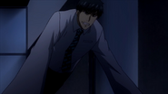 Amon furiously doing push-ups to fight his feelings for Akira.