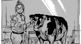 Madam A and her cow, Saburo