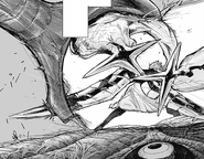 Kaneki forming a shield from his kakuja.