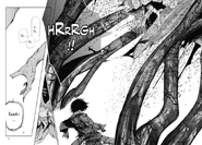 Kaneki's kagune's increased size and power.