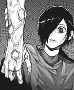 Touka finding Kaneki's arm.