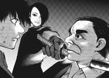 Kichimura stabbing Kuroiwa.