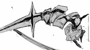 Kaneki forms a sword from his kakuja.