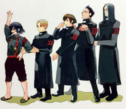 Nakarai insieme agli altri 4 membri della Squadra Suzuya nel Volume 3 di :re.